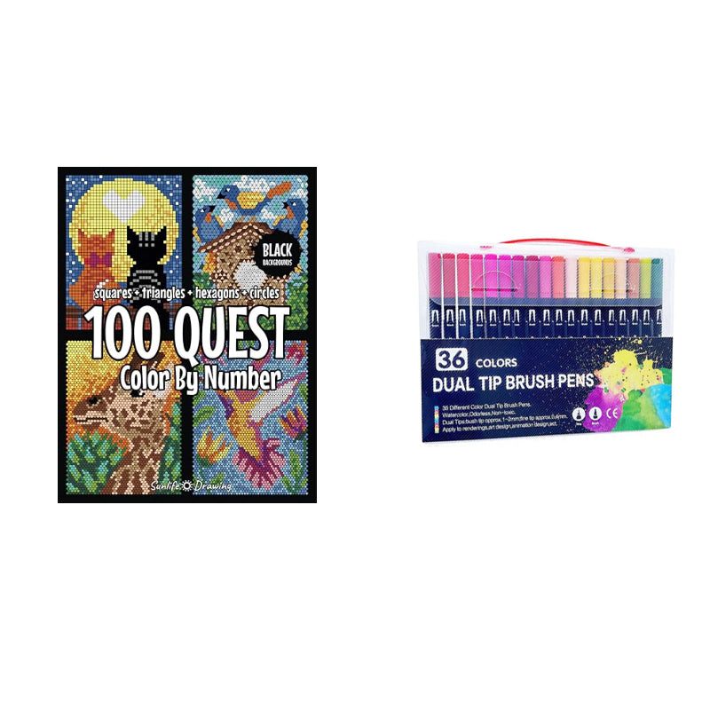 100 QUEST Farben nach Zahlen Buch