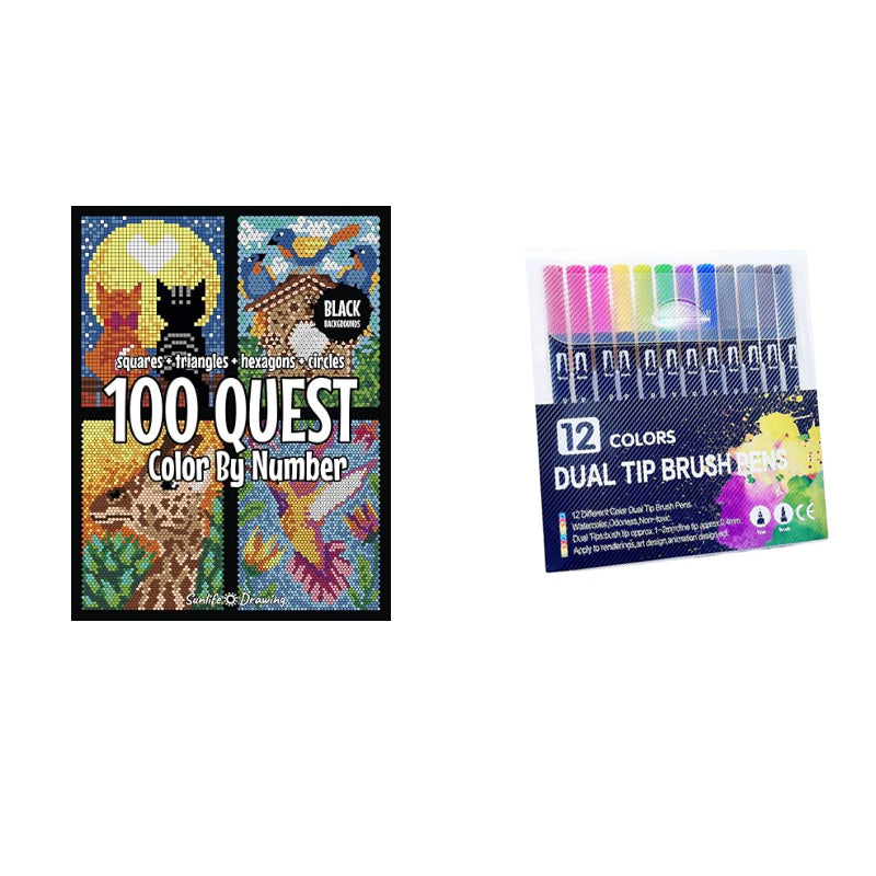 100 QUEST Farben nach Zahlen Buch