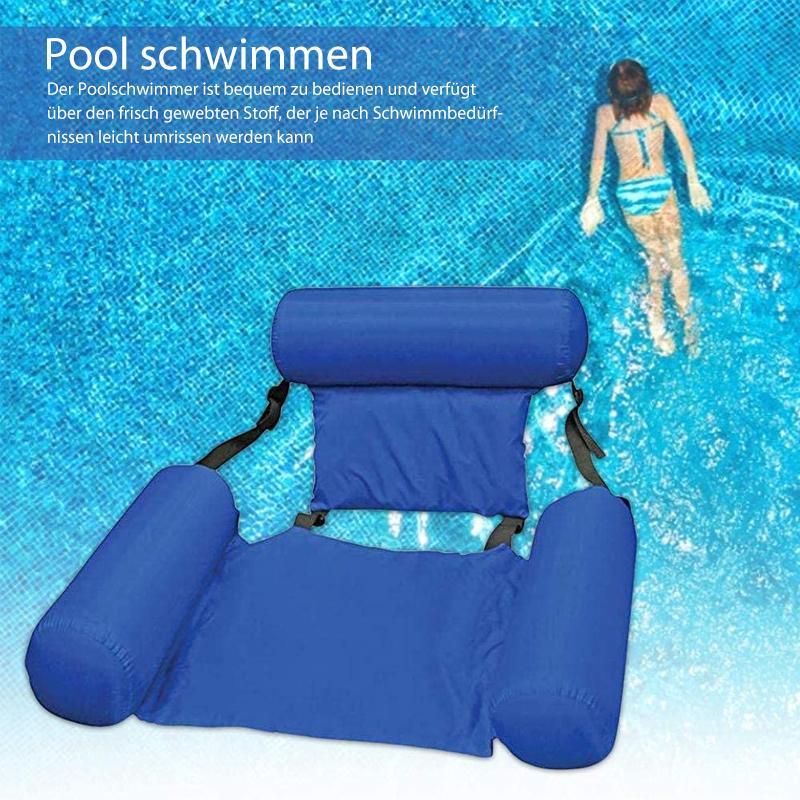 Schwimmendes Schwimmbett und Liegestuhl