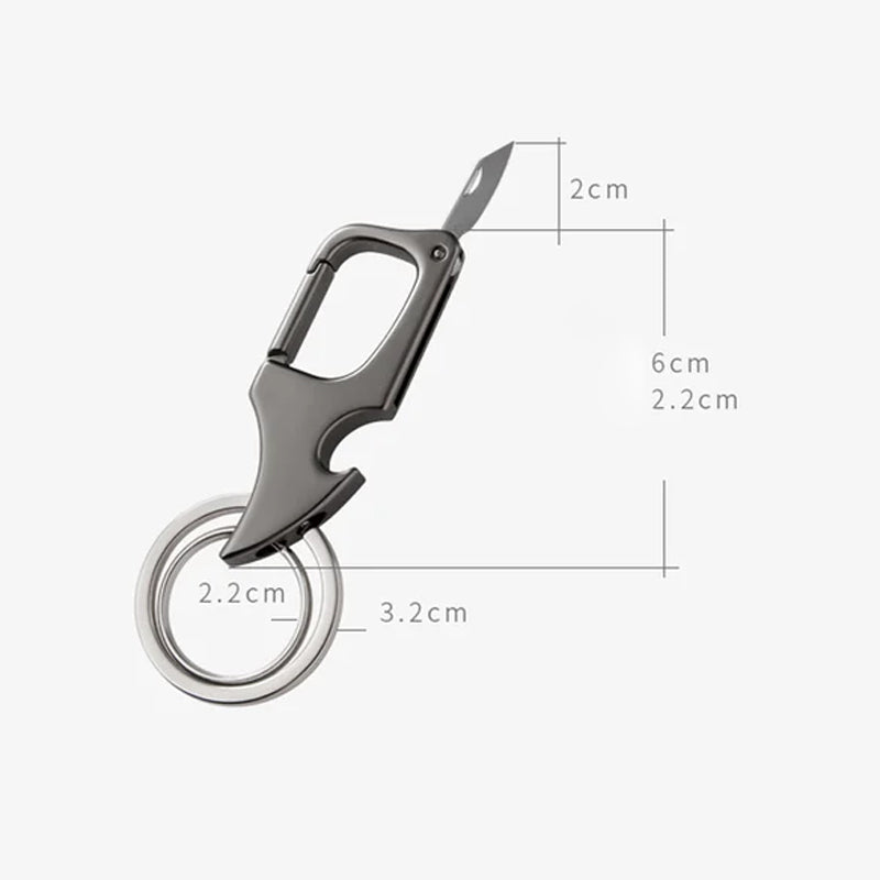 Multifunktionaler Flaschenöffner mit Anhänger und Metall-Doppelring-Schlüsselanhänger