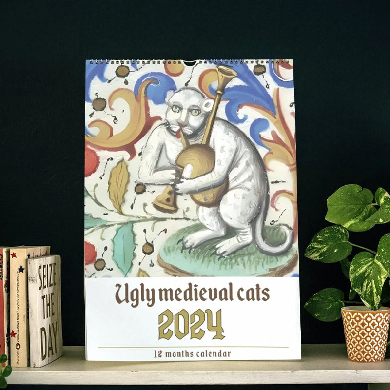 2024 Seltsame mittelalterliche Katzen Kalender