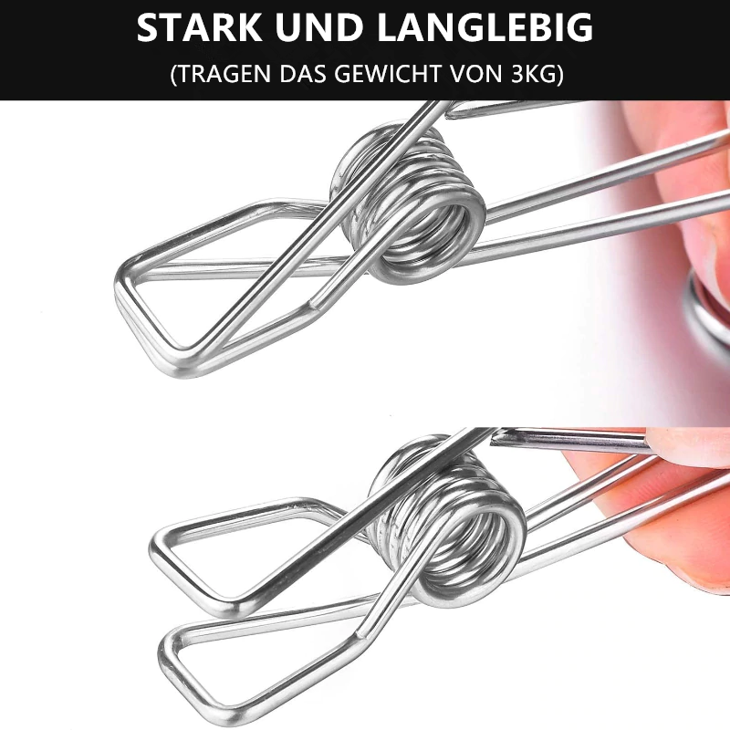 Edelstahl Metall Langer Schweifclip (6 Stück/Set)