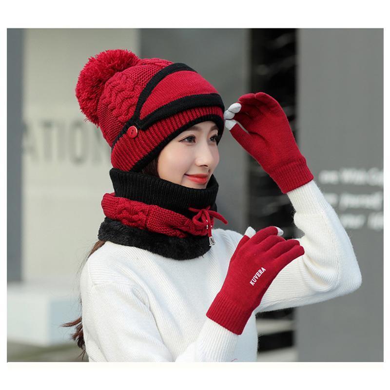 Damen Winter Schal Set