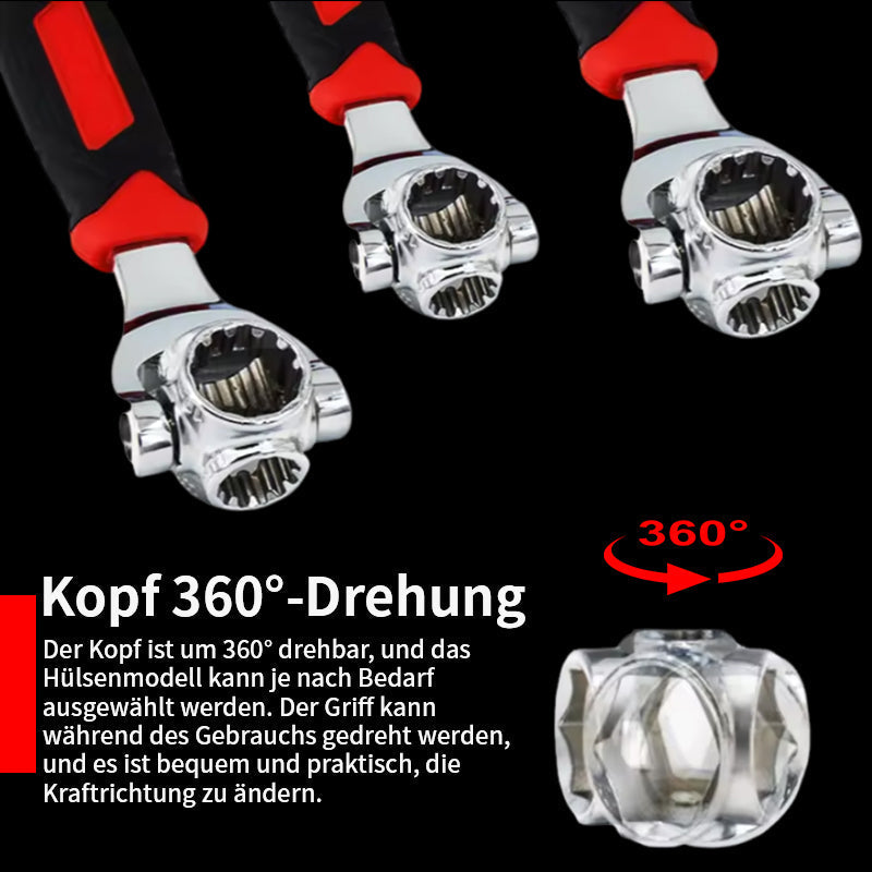 52 in 1 Universal 360° drehbarer Kopf Gummigriff Steckschlüssel